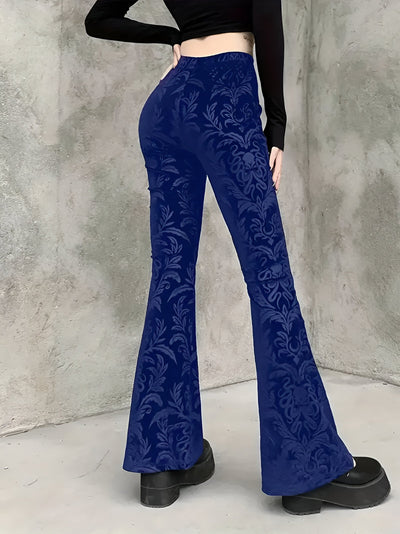 Bianca | Elegante Gothic Floral Schlaghosen
