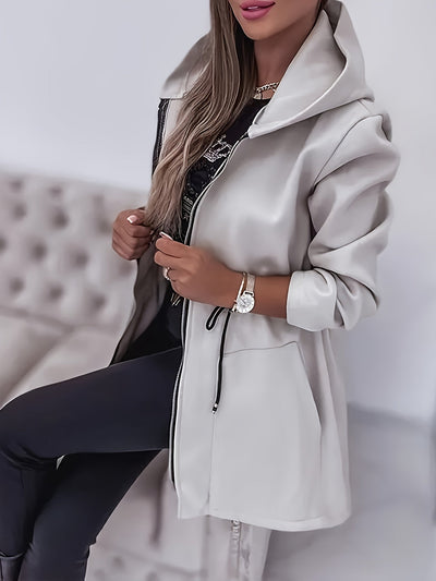 Gloria® | Lässige, langärmlige Jacke mit Kapuze und Kordelzug an der Taille