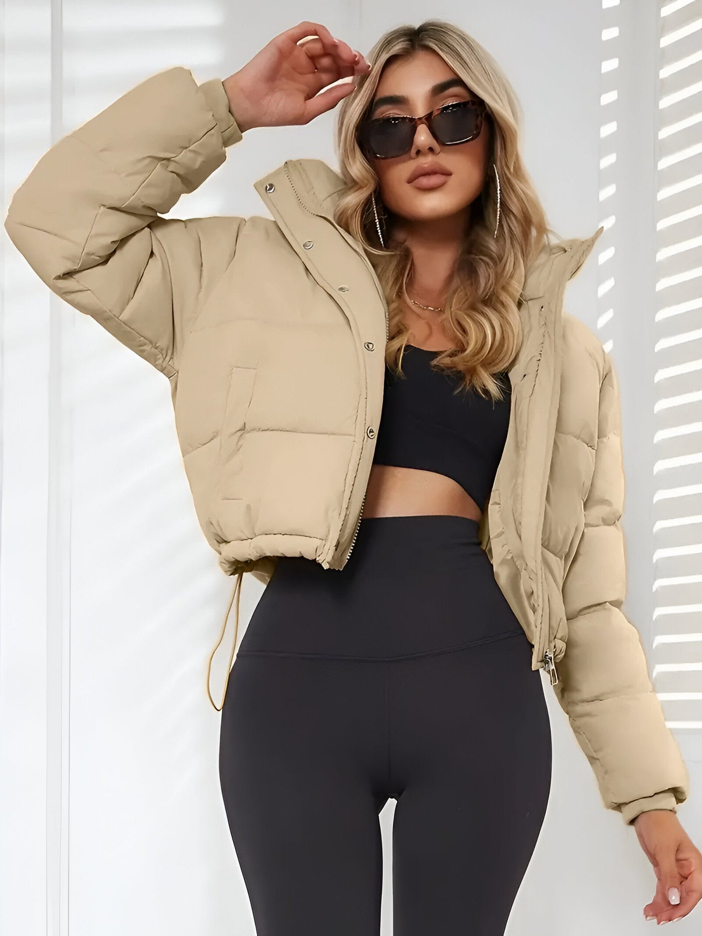Dana | Ribbed Collar Puffer Jacket