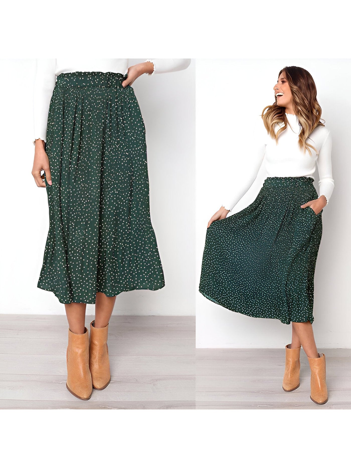 Yasmin |Print Plissee-Midirock für Frauen