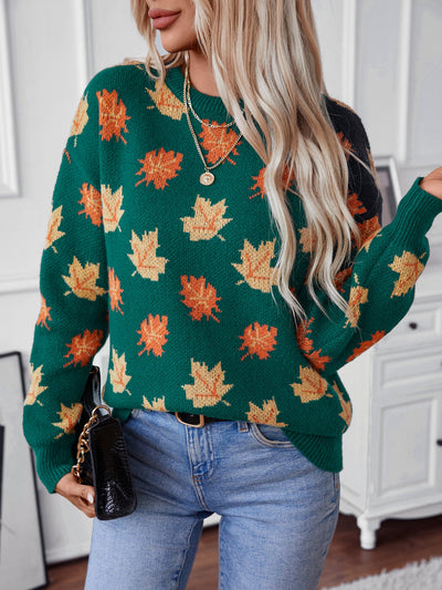 Ember | Gemütlicher Pullover mit Ahornblatt-Muster