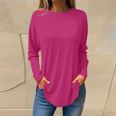 Celia | Einfache Hemden mit Rundhalsausschnitt und Langarmpullover