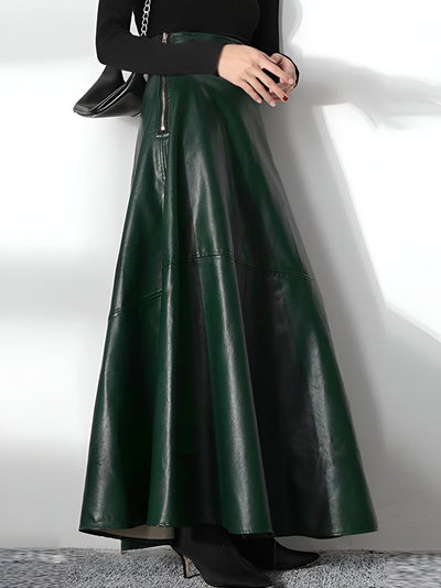 Clarice | Eleganter PU-Leder Maxi-Rock