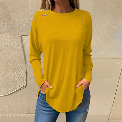 Celia | Einfache Hemden mit Rundhalsausschnitt und Langarmpullover