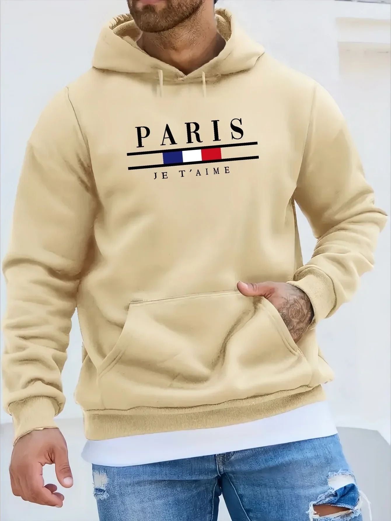 Herren Paris Fleece Kapuzenpullover Orkan