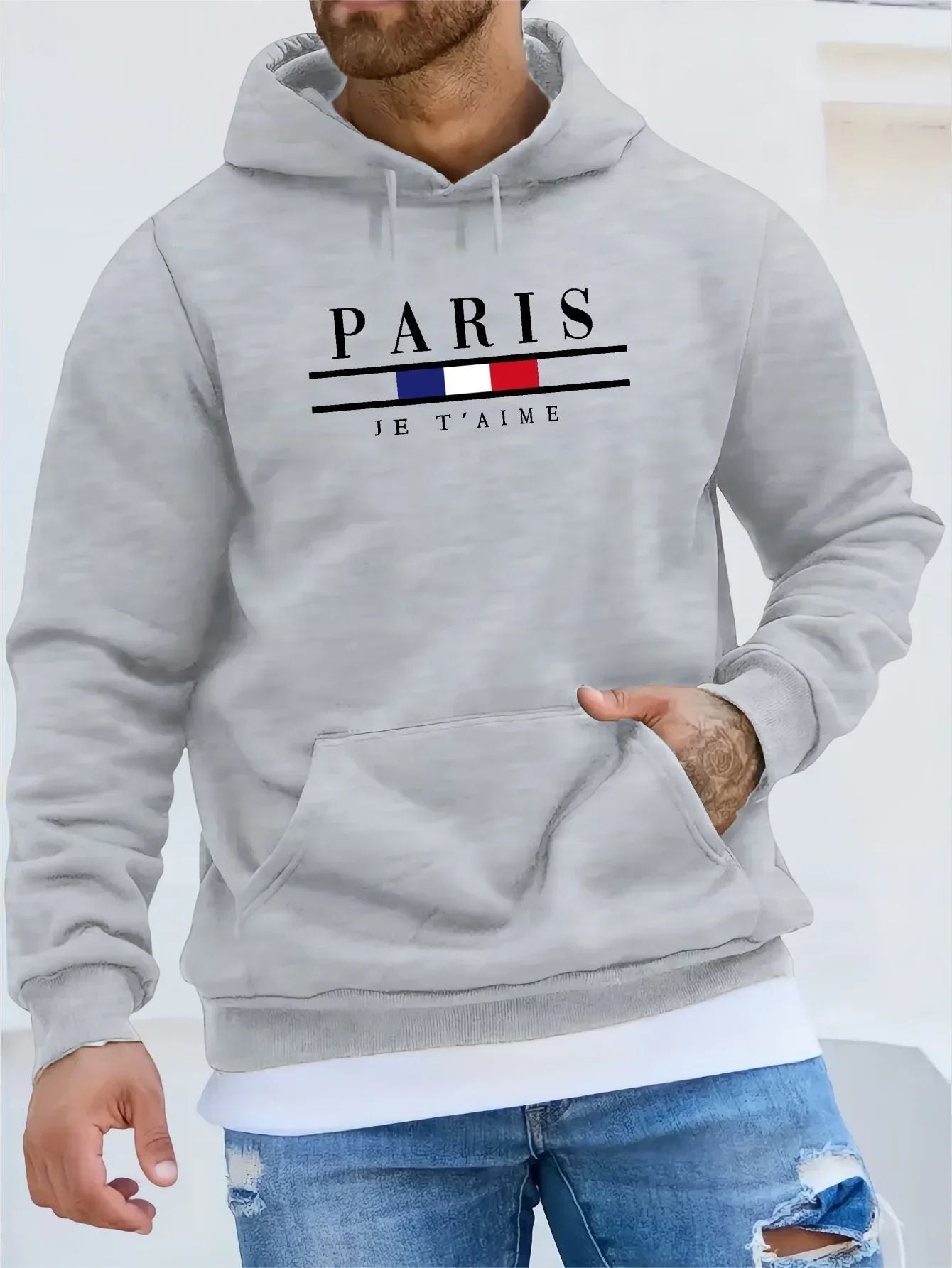 Herren Paris Fleece Kapuzenpullover Orkan