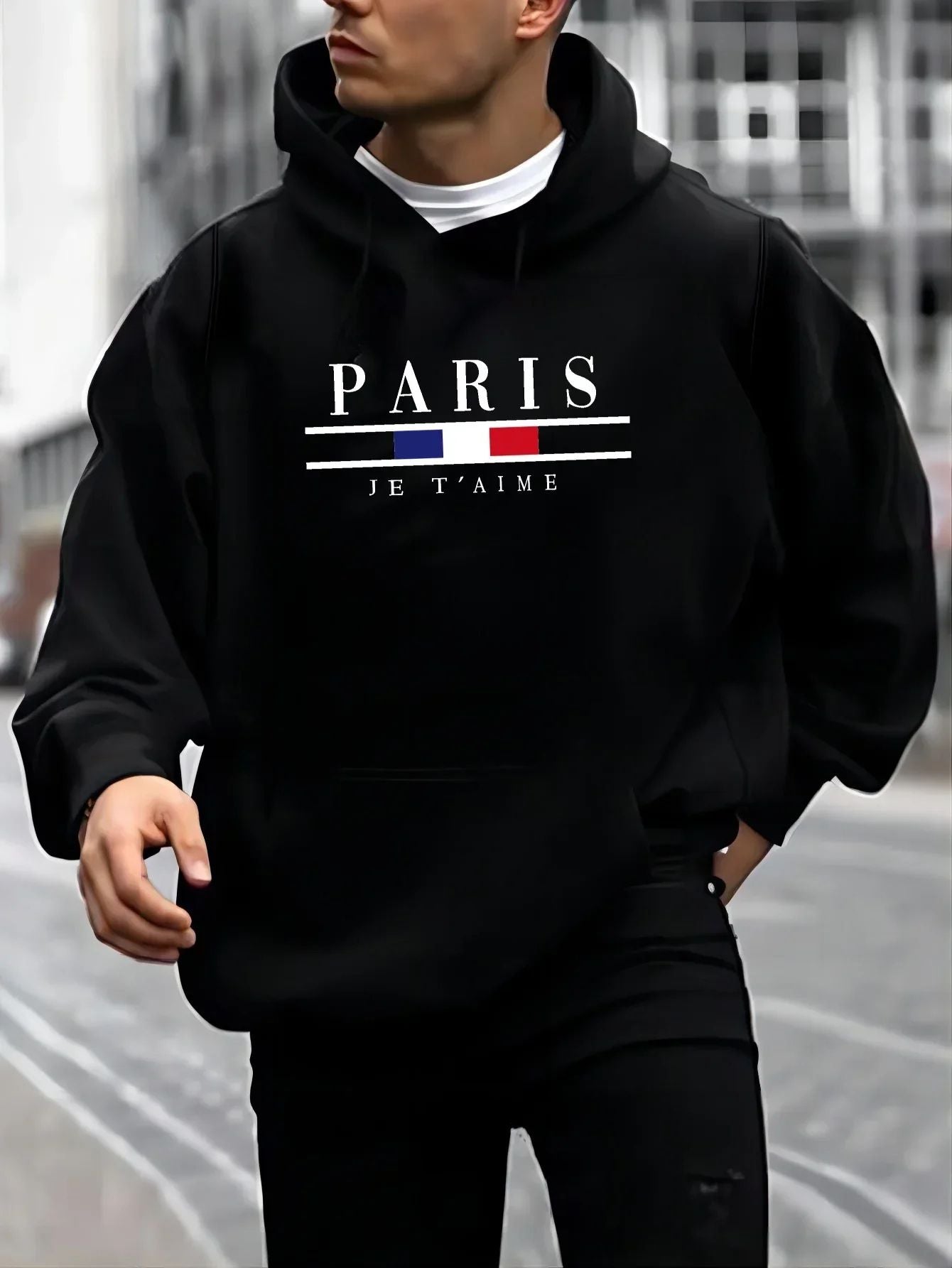 Herren Paris Fleece Kapuzenpullover Orkan