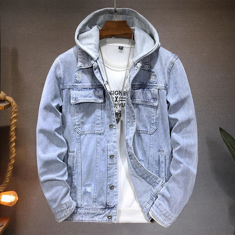 Herren Urban Denim Jacke mit Kapuze Anselm
