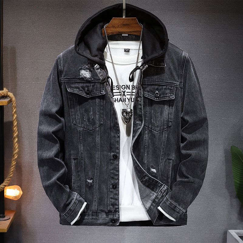 Herren Urban Denim Jacke mit Kapuze Anselm