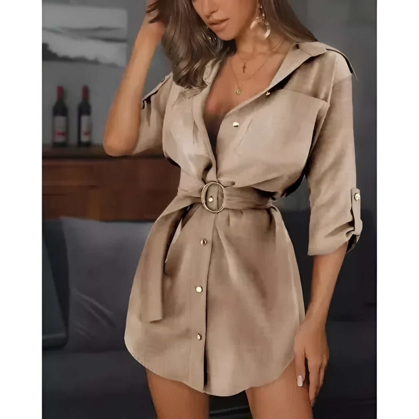Luca | Stylisches Lace-Up Shirtkleid