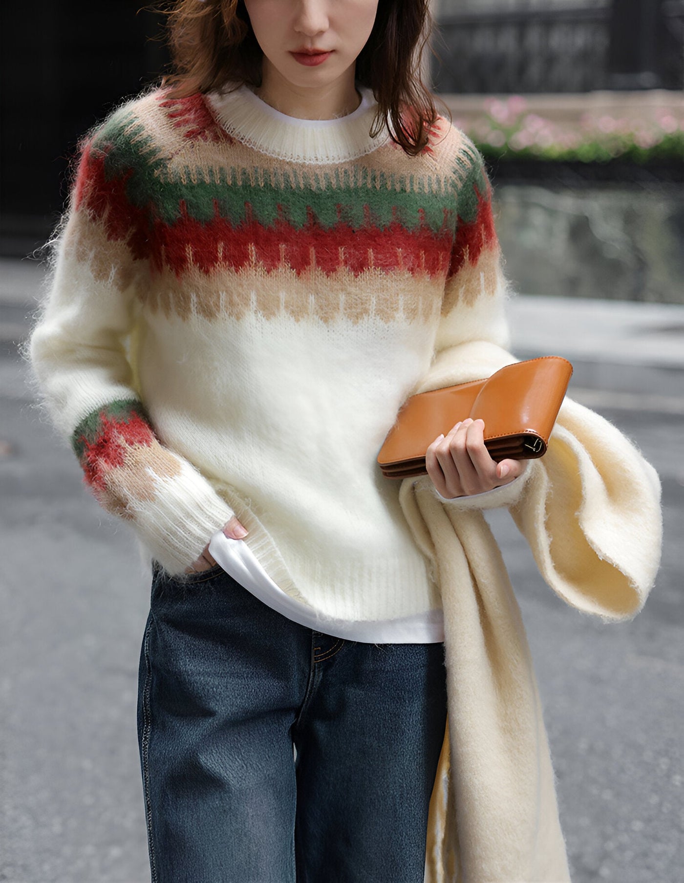 Helena | Gemütlicher & Stylischer Weihnachtsroter Strickpullover