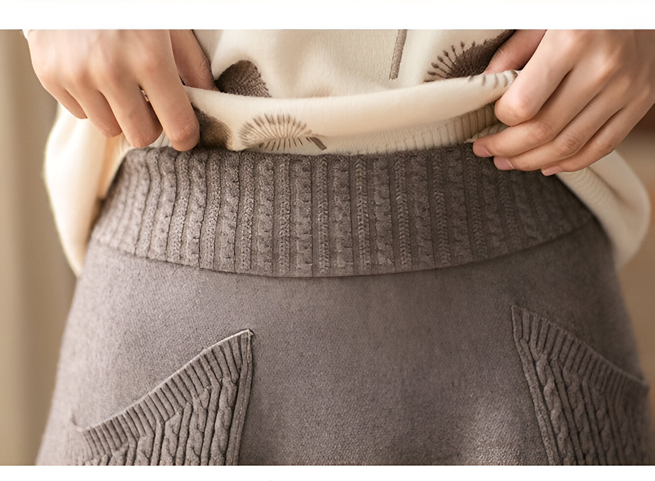 Verena | Bequemer Midirock in Camel-Farbe