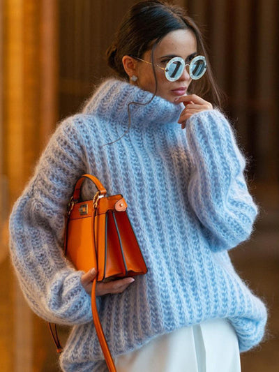 Baur Modehaus | Damen-Strickpullover mit Oversize-Rollkragen und Ballonärmeln
