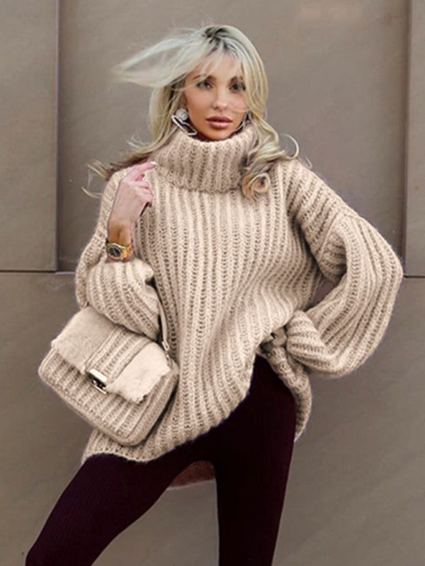 Baur Modehaus | Damen-Strickpullover mit Oversize-Rollkragen und Ballonärmeln