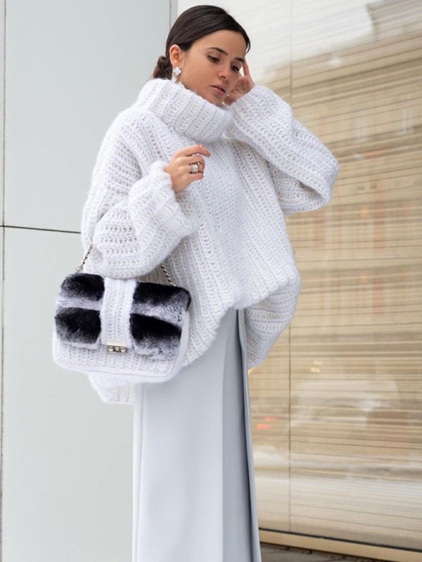 Baur Modehaus | Damen-Strickpullover mit Oversize-Rollkragen und Ballonärmeln
