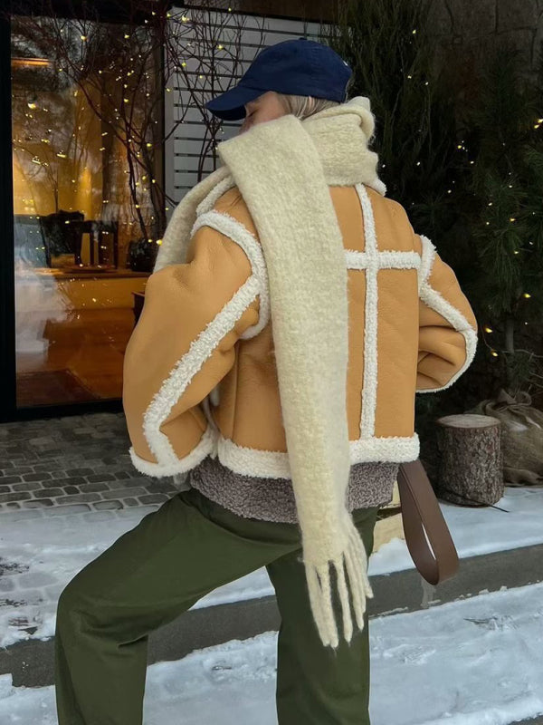 Baur Modehaus | Modisch Damen-Pilotjacke mit Lammfellimitat und Kontrastnähten