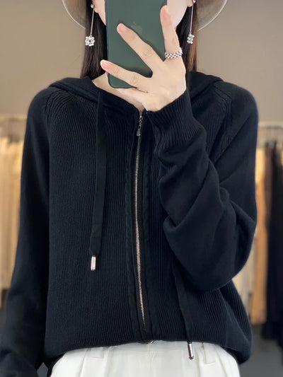 Aleka | Luxuriöser Kapuzen-Cardigan