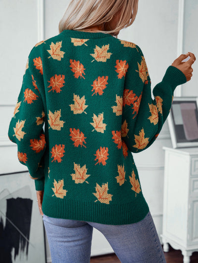 Ember | Gemütlicher Pullover mit Ahornblatt-Muster
