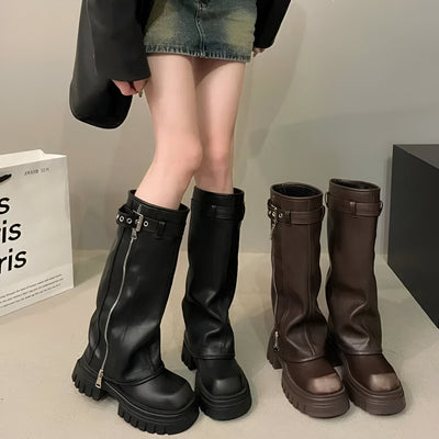 Antoinette | Schicke Winter Bikerstiefel mit stilvollem Akzent