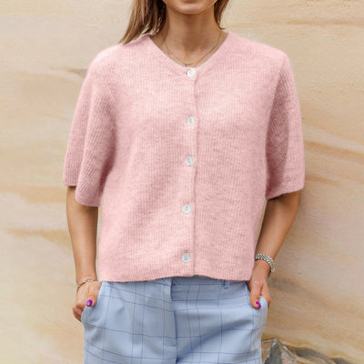 Mikai | Rundhalsausschnitt Kurzarm-Strickjacke Streetwear