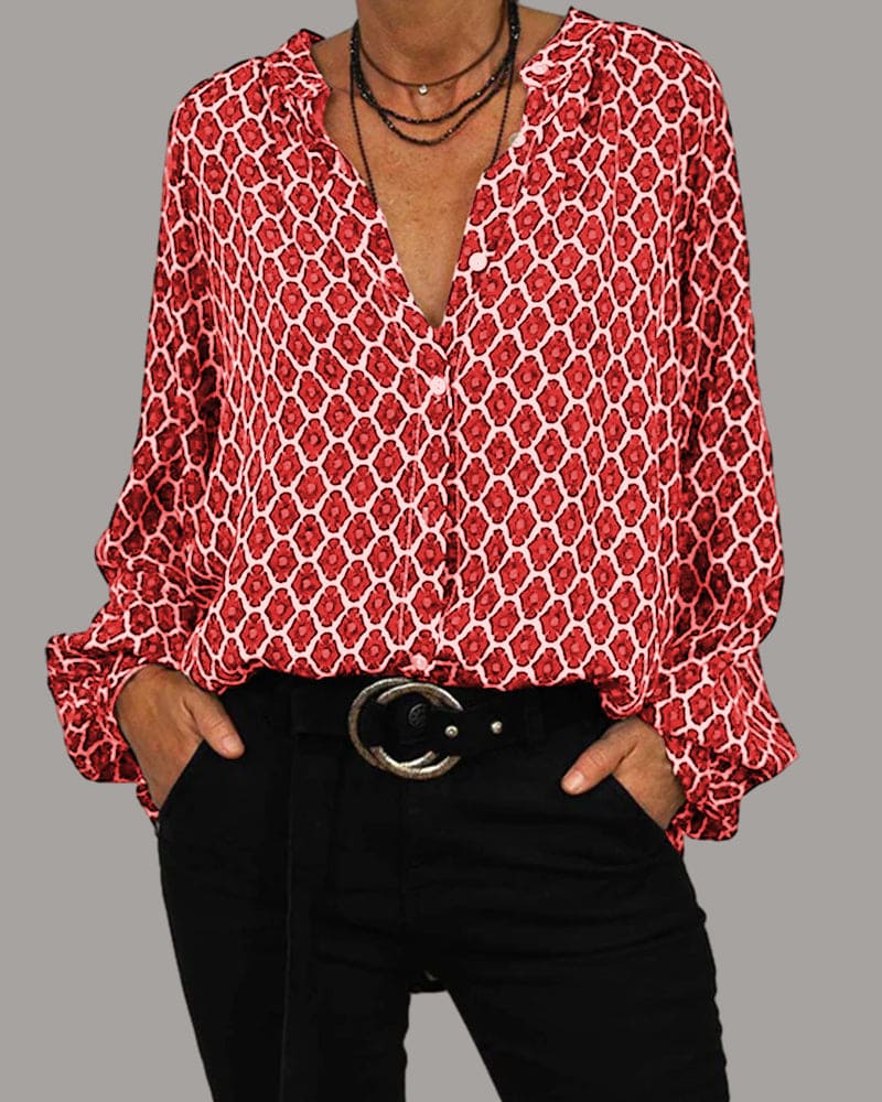 Jacqueline® | Lässiges Midi-Shirt mit V-Ausschnitt