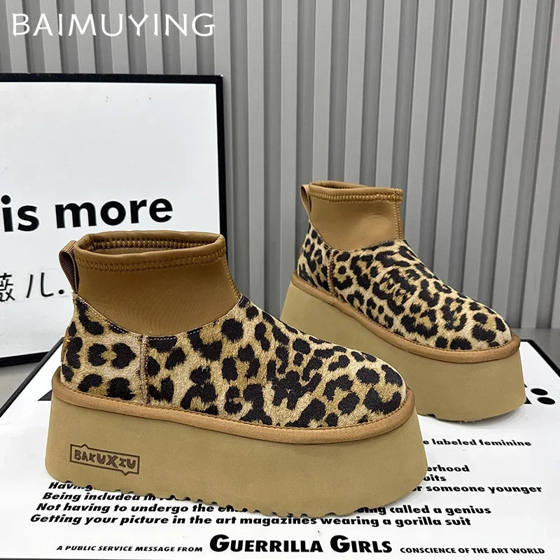 Kiran | Leopard Plateau Frauen Schnee Stiefelette