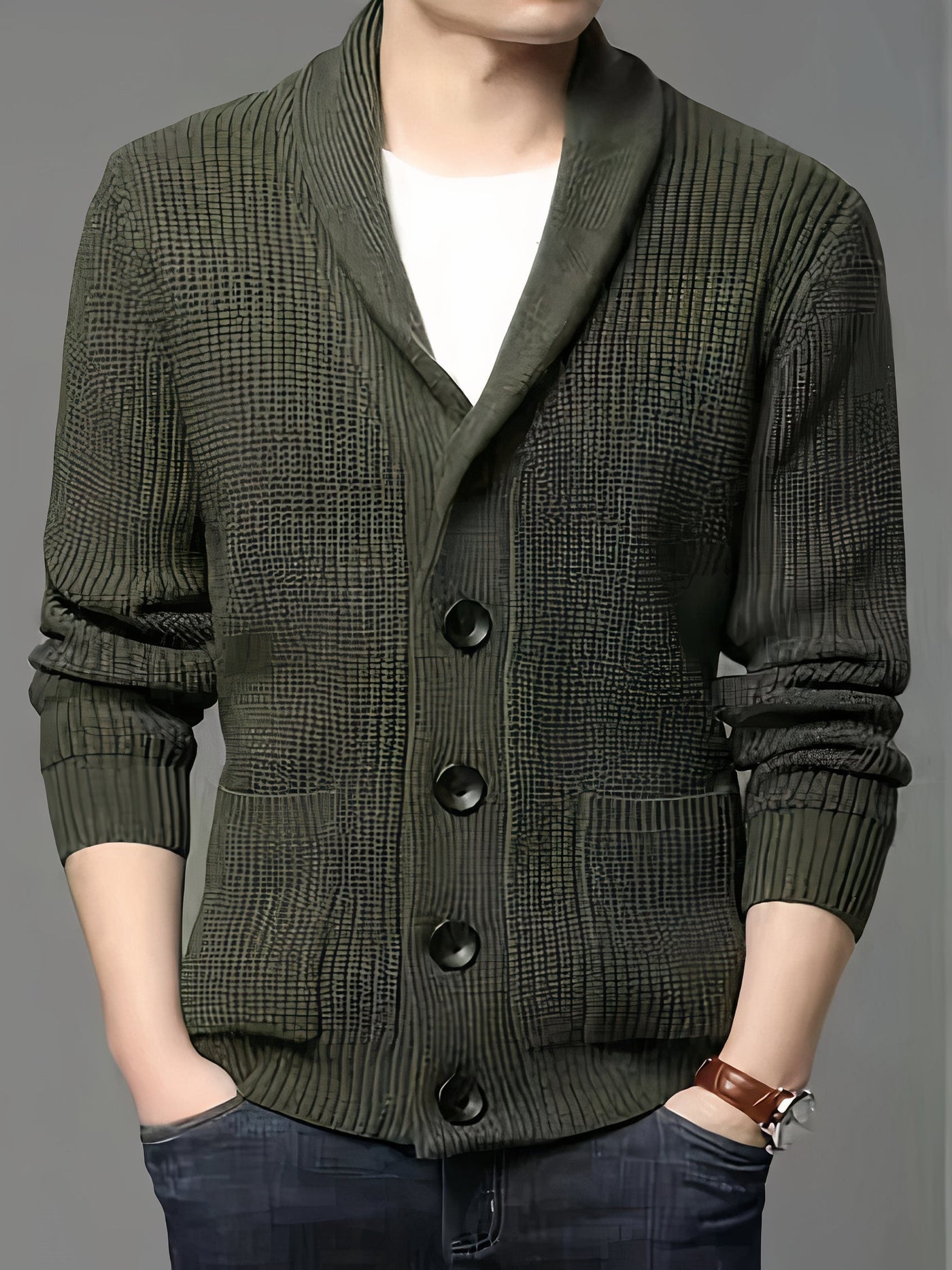 Gemütliche Herren-Strickjacke für den Winter Rudelle