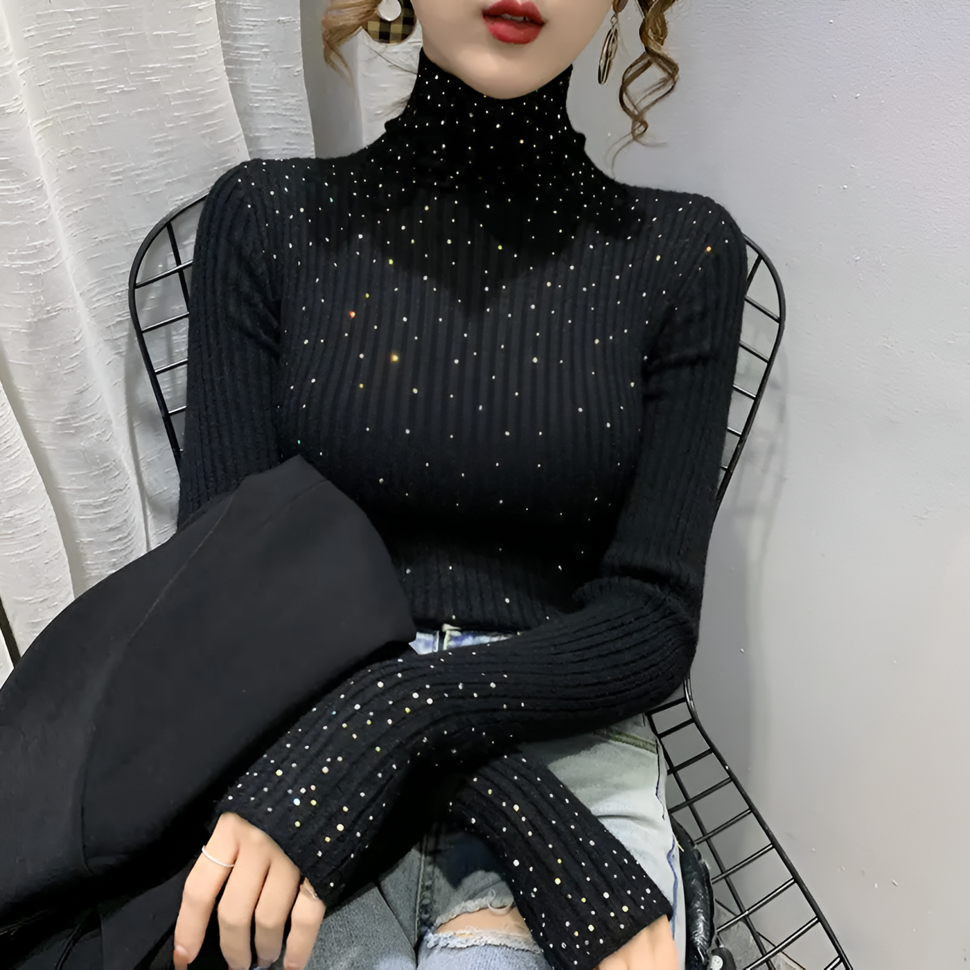 Ylva | Polo-Shirt mit Diamantverzierung