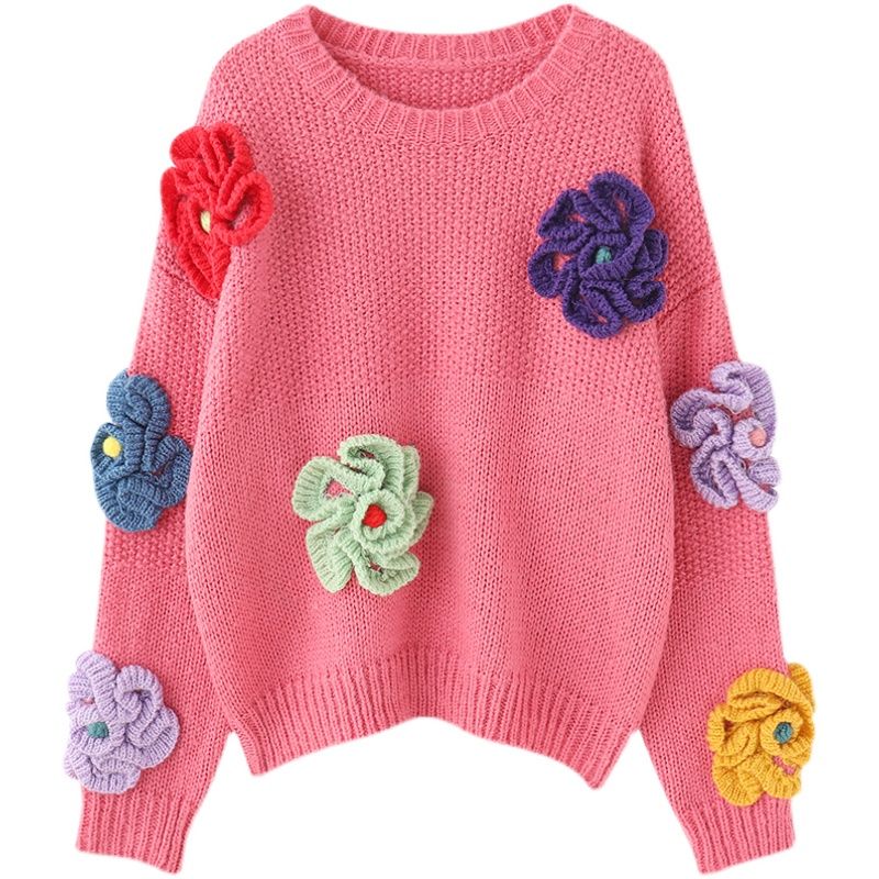 Cato | Vintage 3D Blumen Pullover