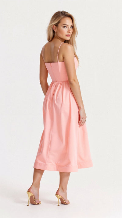 Rose | Elegantes ärmelloses Midikleid für Frauen