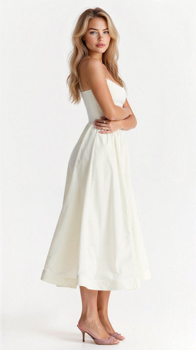 Rose | Elegantes ärmelloses Midikleid für Frauen
