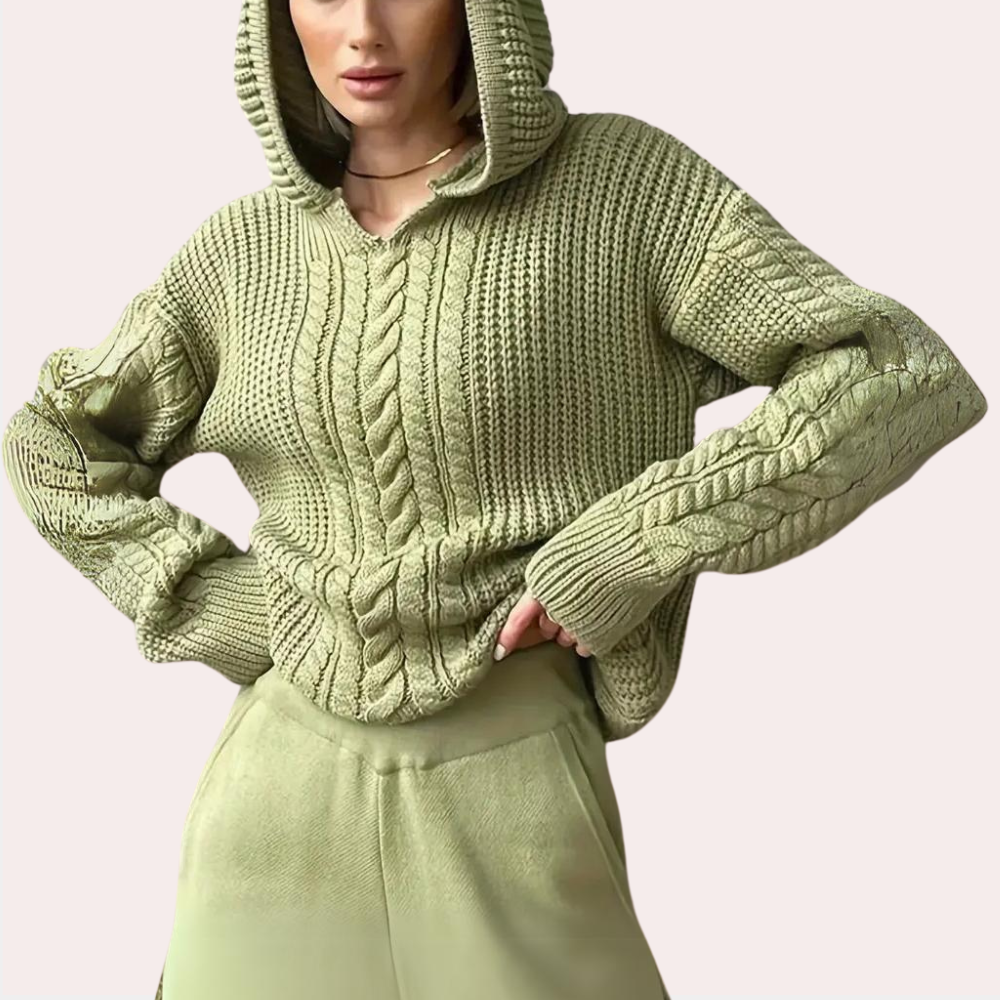 Modischer Pullover mit Kapuze für Damen