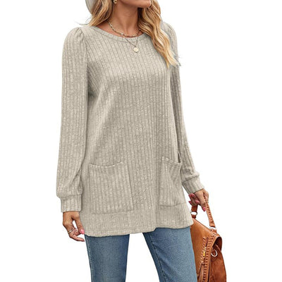 Poppy |  Herbst und Winter neue halblange Pullover Kleid Frau