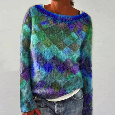 Livia® | Farbenfroher und stilvoller Pullover mit O-Ausschnitt