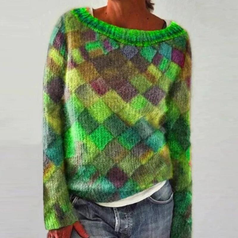 Livia® | Farbenfroher und stilvoller Pullover mit O-Ausschnitt