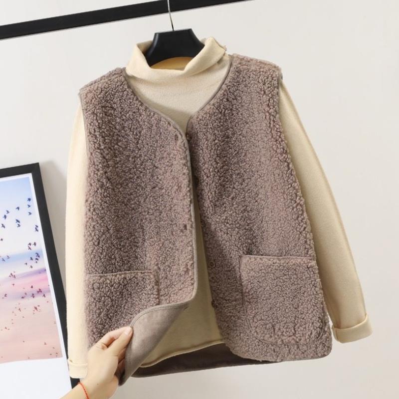 Soren | Frauen Knoten Weste Lamm Haar Winter ärmellose Mantel Jacken