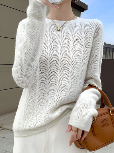 Zora |  Merinowollpullover mit eleganten Aussparungen