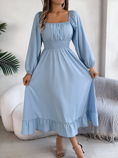 Sarah | Elegantes Hochtaillen-Brautjungfernkleid mit Rüschen