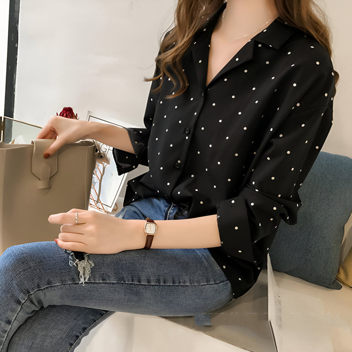 Leandra | Verspielte Polka Dot Bluse