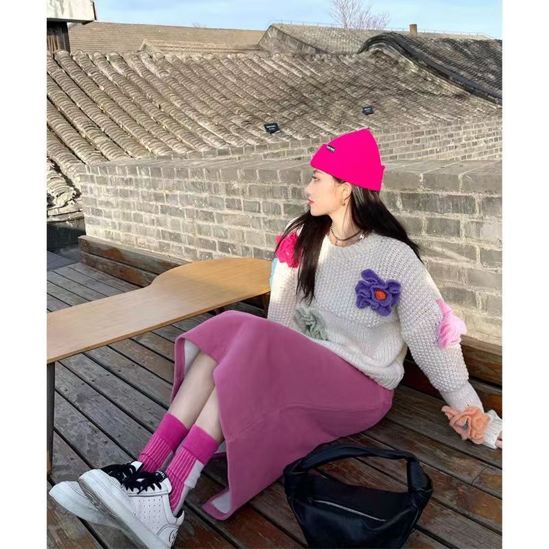 Cato | Vintage 3D Blumen Pullover