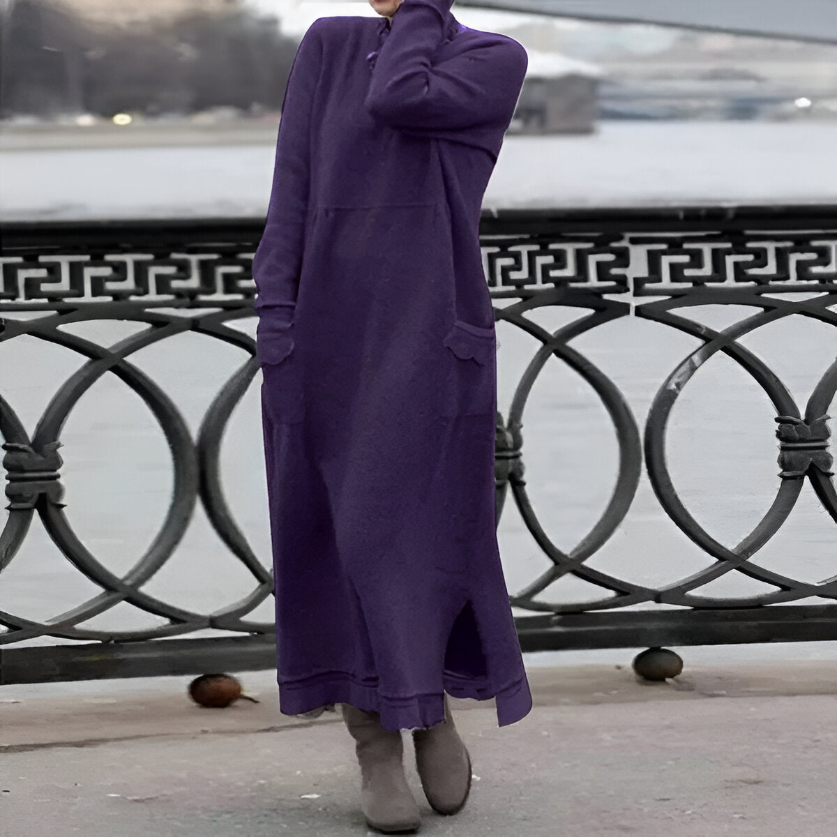 Cornelia | Gemütliches Samt Sweatshirt Kleid