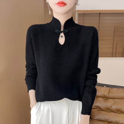 Leven | Eleganter Merino-Wollpullover im chinesischen Stil