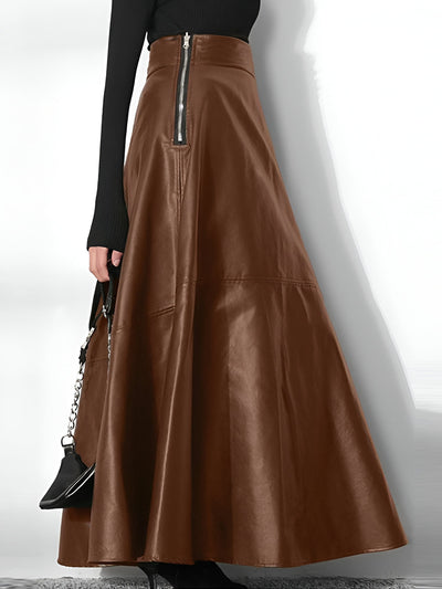 Clarice | Eleganter PU-Leder Maxi-Rock