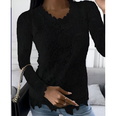 Ariana | Elegante Spitzen-Bluse mit langen Ärmeln