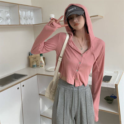 Alix | Gemütliche graue Strickjacke mit Kapuze