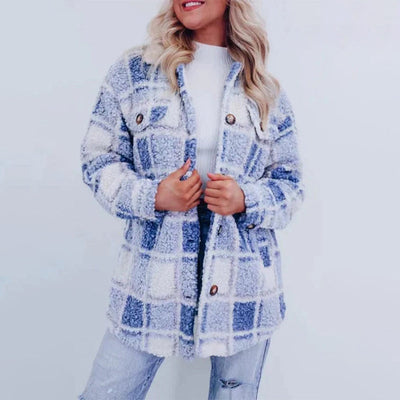 Nina® | Karierte Teddy-Jacke für Damen