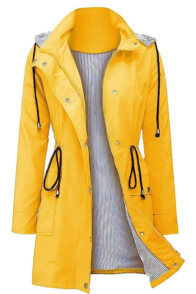 Sofia® | Wasserabweisende, gestreifte Windjacke mit Kapuze und Regenjacke