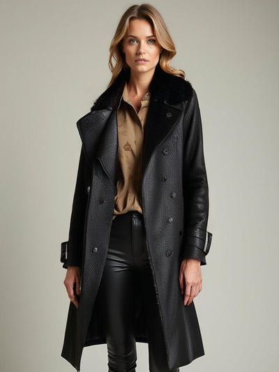 Ariadna® | Luxuriöser Leder-Trenchcoat