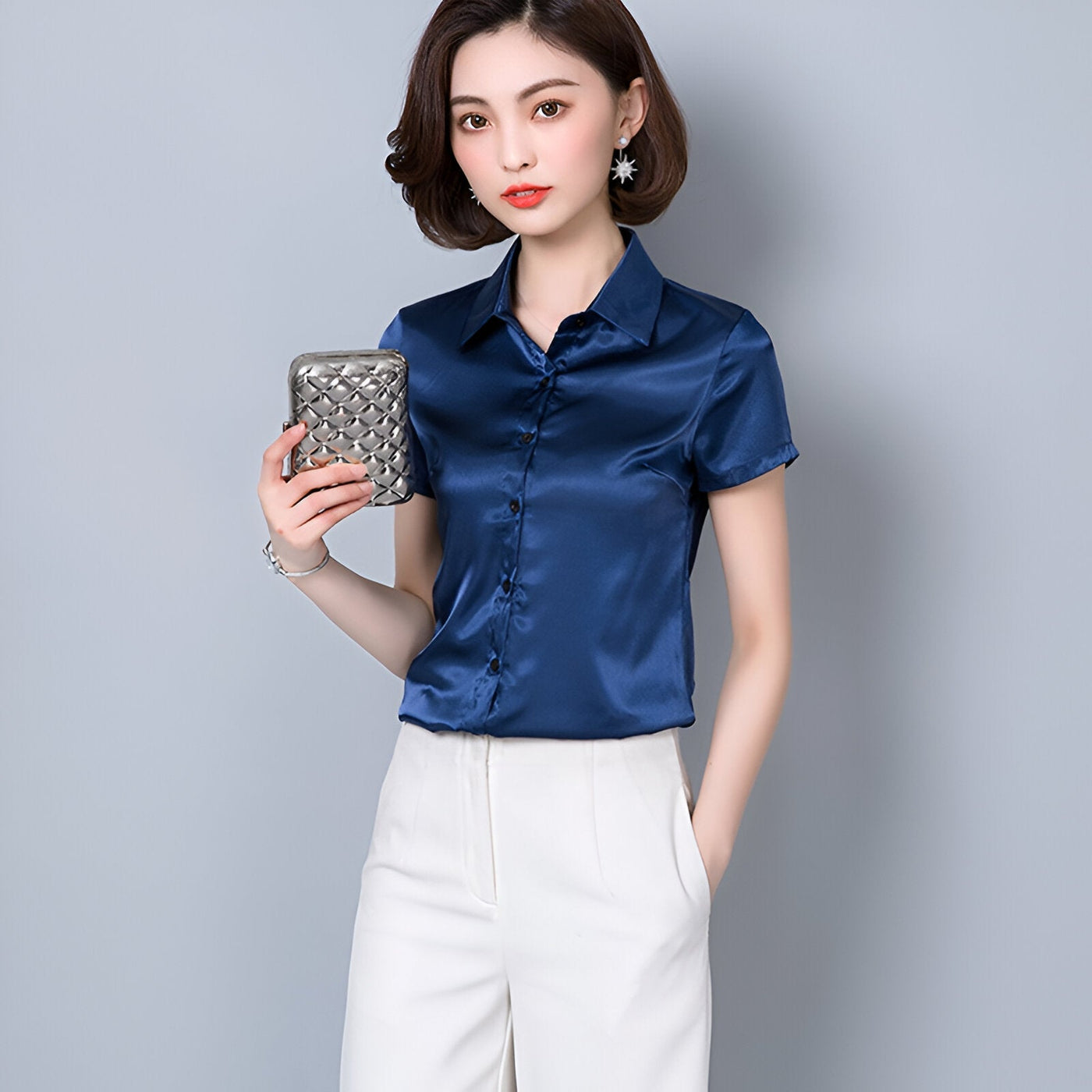 Aithne | Luxuriöse Satin-Seidenbluse