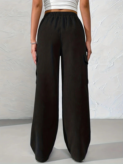 Heli | Herbst und Winter neue elastische Taille Cargo-Hosen Kord
